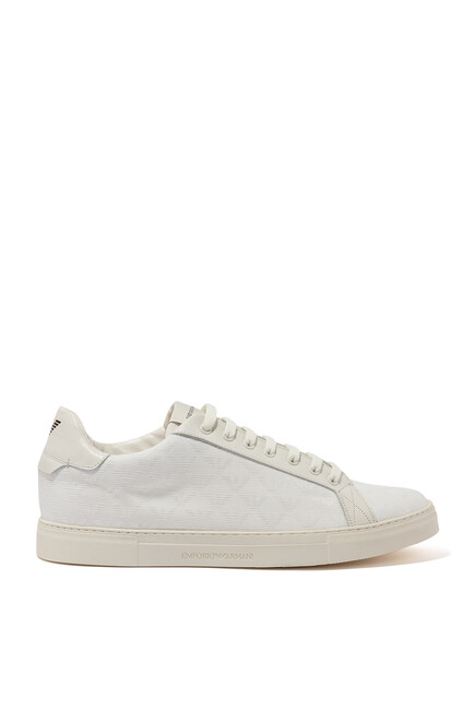 Quilted Eagle Jacquard Low-Top Sneakers